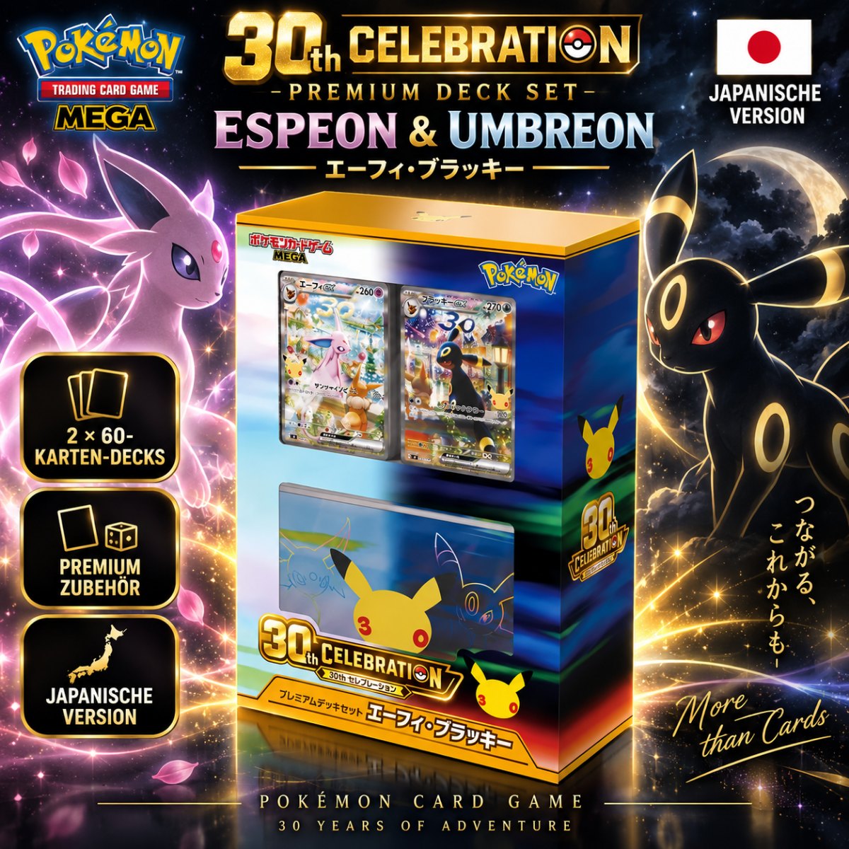 Pokémon 30th Celebration Premium Deck Set Psiana und Nachtara – Japanisch
