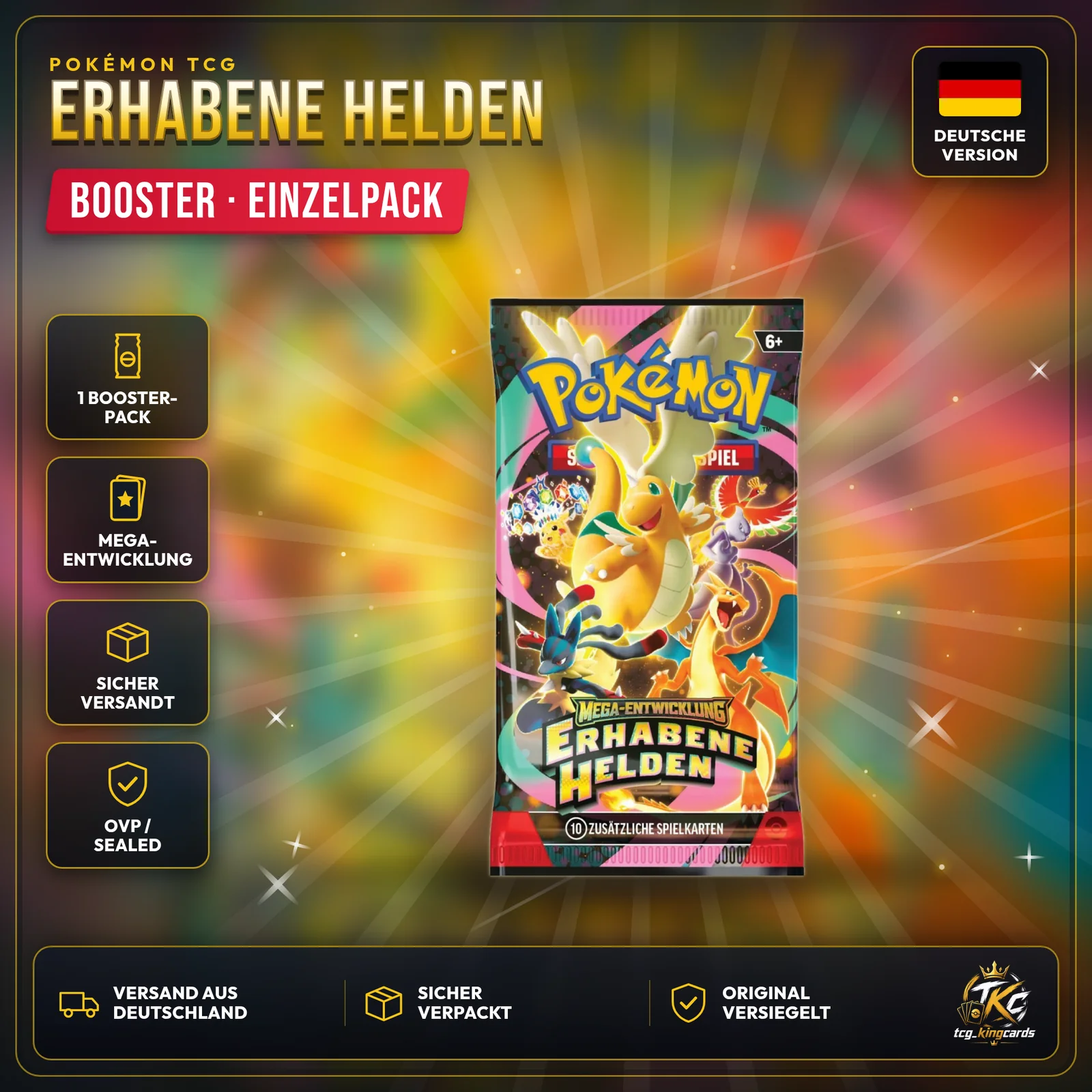 Pokémon Erhabene Helden Booster – Deutsch (Einzelpack) – Produktbild KINGCARDS