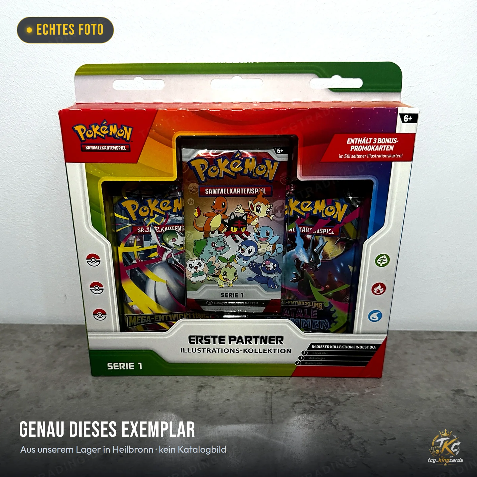 Pokémon Erste Partner Illustrations-Kollektion Serie 1 – Deutsch – echtes Foto aus unserem Lager