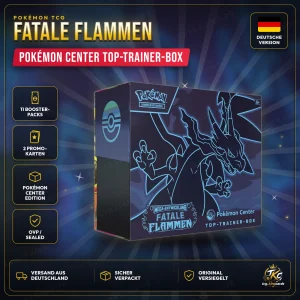 Pokémon Fatale Flammen Pokémon Center Top-Trainer-Box – Deutsch – Produktbild KINGCARDS