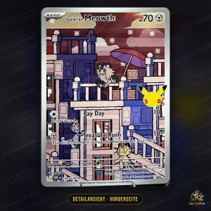 Pokémon Galar-Mauzi (Galarian Meowth) 141/128 IR – 30th Celebration – Englisch – Detailansicht Vorderseite