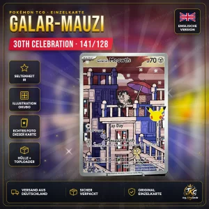Pokémon Galar-Mauzi (Galarian Meowth) 141/128 IR – 30th Celebration – Englisch – Produktbild KINGCARDS
