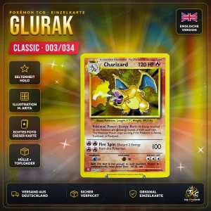 Pokémon Glurak (Charizard) 003/034 Holo – Pokémon TCG Classic (CLC) – Englisch – Produktbild KINGCARDS