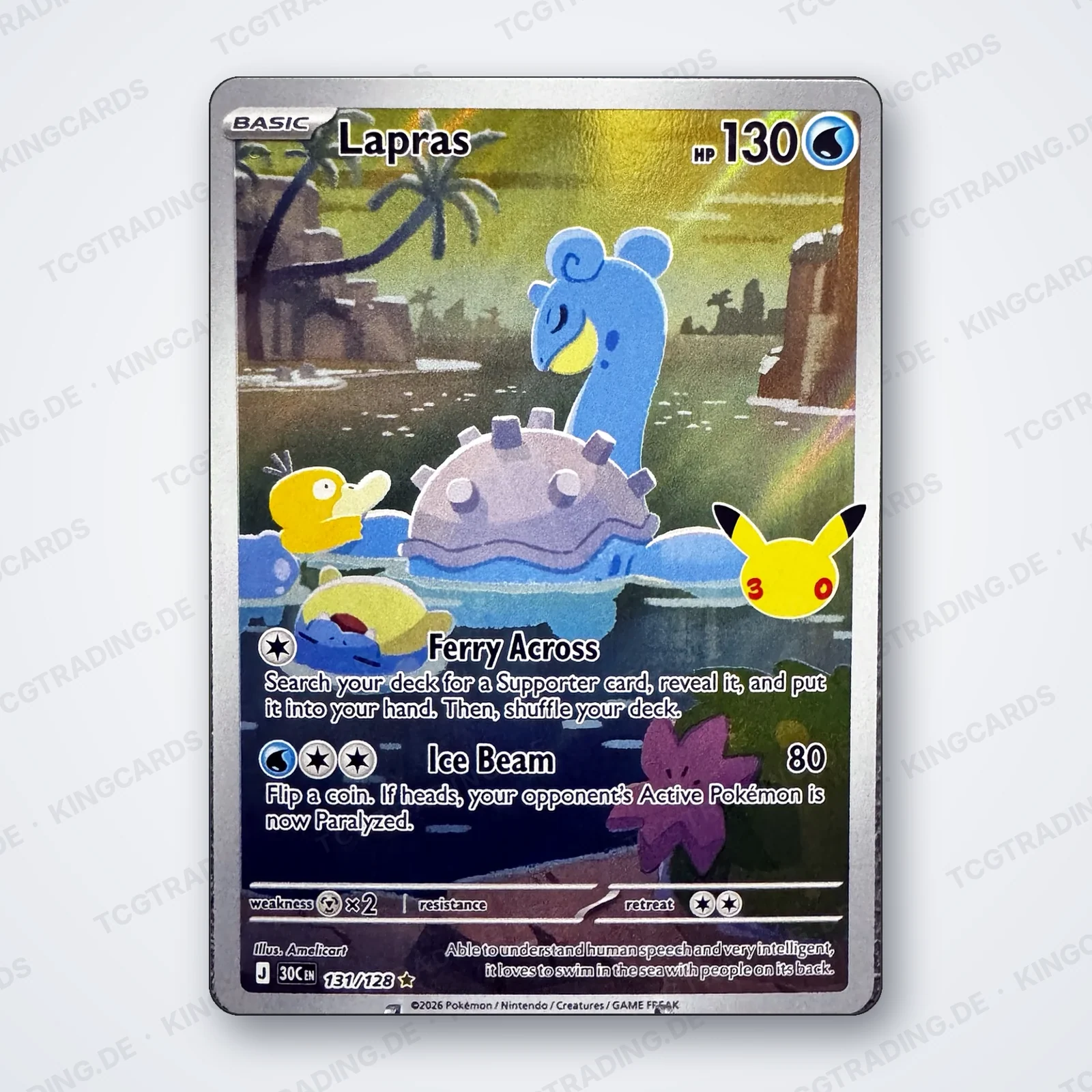 Pokémon Lapras 131/128 IR – 30th Celebration – Englisch