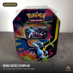 Pokémon Mega Charizard X ex Tin (Mega-Glurak-X-ex) – Englisch – echtes Foto aus unserem Lager