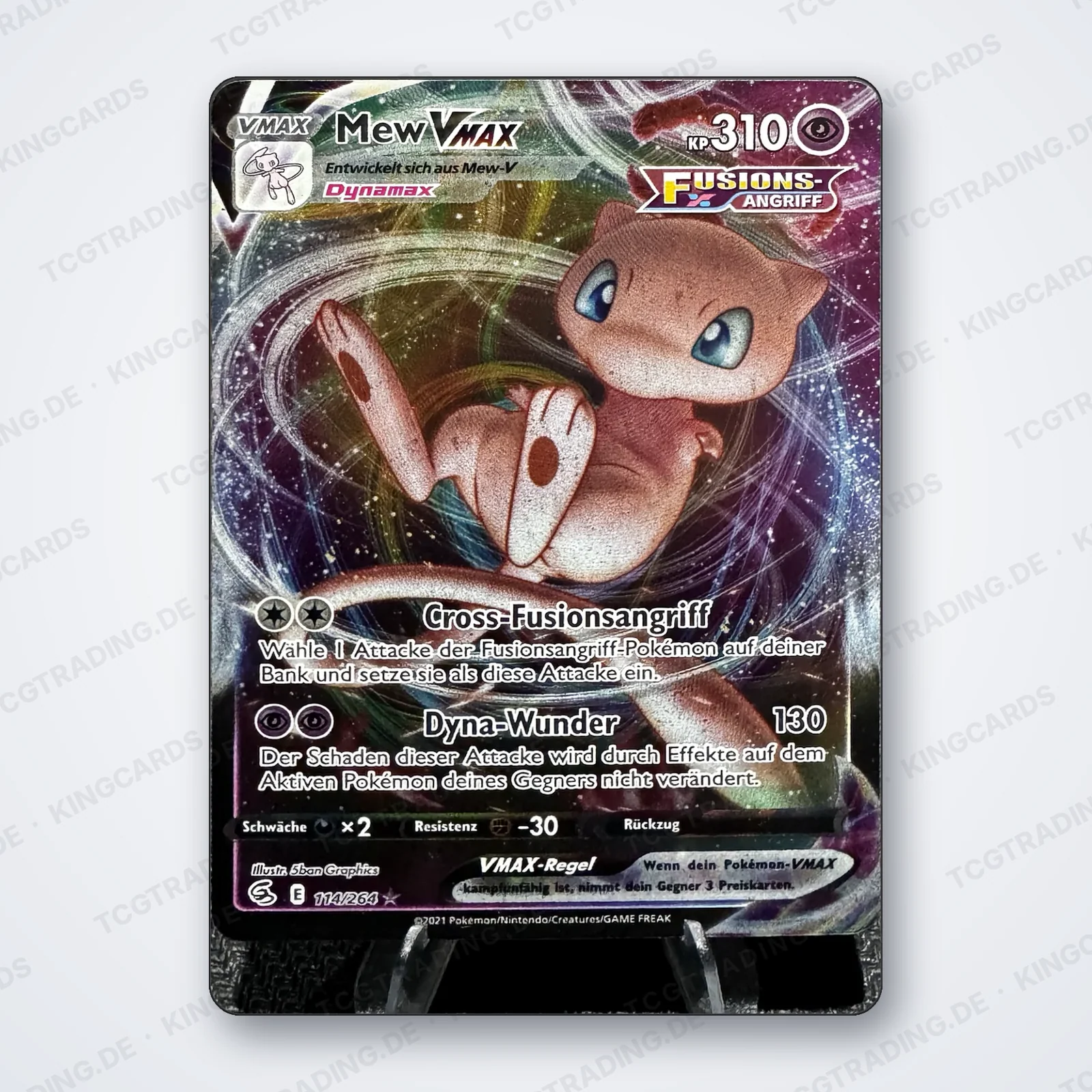 Pokémon Mew-VMAX (Mew VMAX) 114/264 Rare Holo – Fusionsangriff – Deutsch