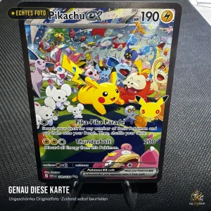 Pokémon Pikachu-ex (Pikachu ex) 149/128 SIR – 30th Celebration – Englisch – echtes Foto genau dieser Karte