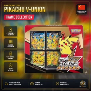 Pokémon Pikachu V-UNION Frame Collection – Chinesisch, mit 4 V-UNION-Karten, Rahmen und Boostern