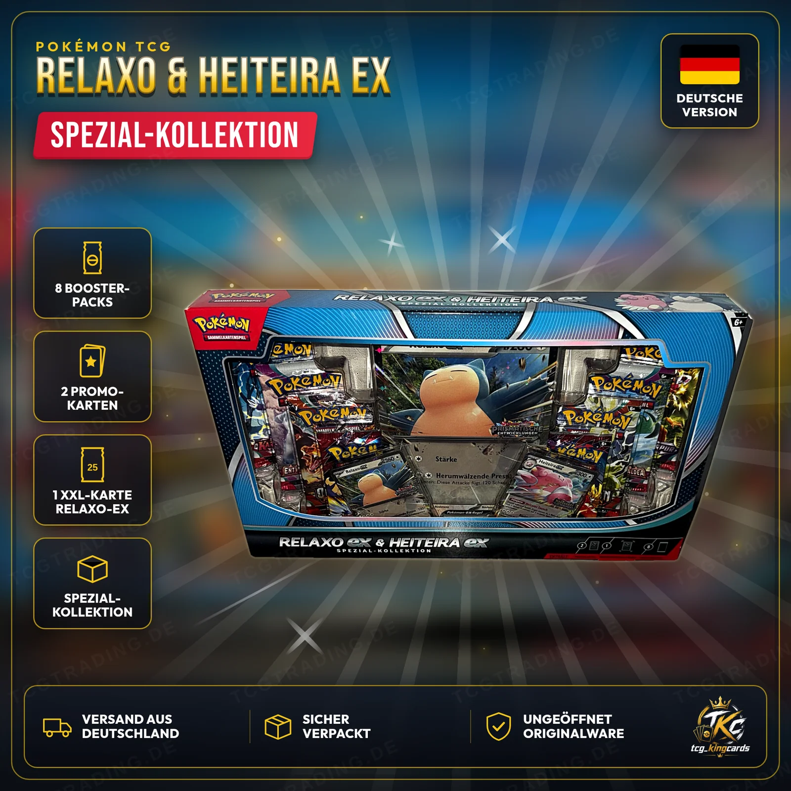Pokémon Relaxo-ex & Heiteira-ex Spezial-Kollektion – Deutsch – Produktbild KINGCARDS