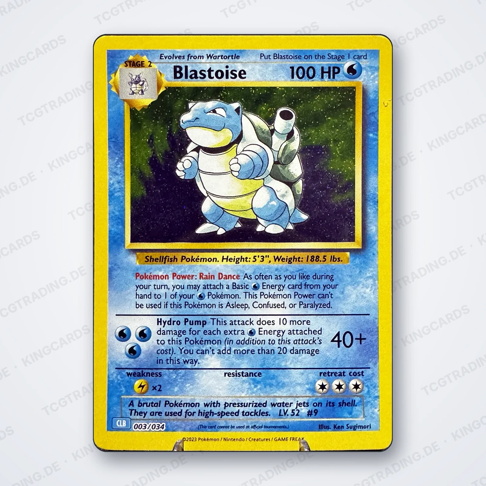 Pokémon Turtok (Blastoise) 003/034 Holo – Pokémon TCG Classic (CLB) – Englisch