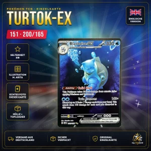 Pokémon Turtok-ex (Blastoise ex) 200/165 SIR – 151 (MEW) – Englisch – Produktbild KINGCARDS