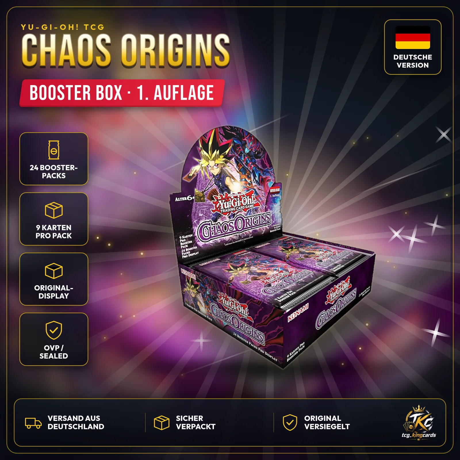 Yu-Gi-Oh! Chaos Origins Booster Box – Deutsch – Produktbild KINGCARDS