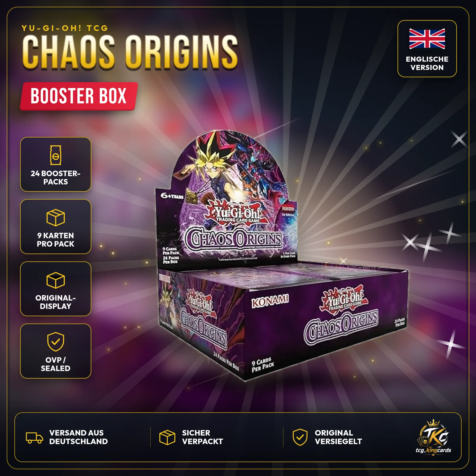 Yu-Gi-Oh! Chaos Origins Booster Box – Englisch – Produktbild KINGCARDS